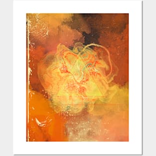 Paint Abstract Artistic Color Yellow Orange Posters and Art